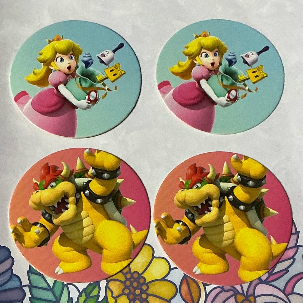 4 x Mario Party Jam Character Cardboard Game Topper